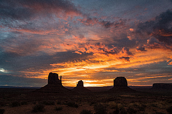 Nature, Sunset, Sky, Bush, Rock, Valley HD wallpaper