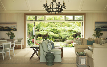 Sofa chair under, Up light chandelier, , Soft ambiance HD wallpaper