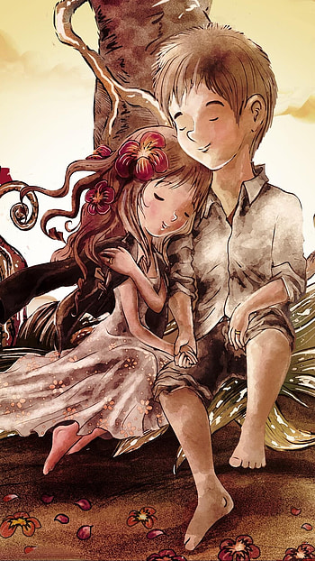 Couple Cartoon, Love Art HD phone wallpaper