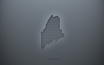 Maine map, gray creative background, Maine, USA, gray paper texture, American states, Maine map silhouette, map of Maine, gray background, Maine 3d map HD wallpaper