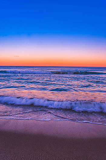 Adorable view, sunset, beach HD phone wallpaper