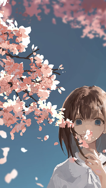 Anime Girl Cherry Blossom Painting - , Anime, girl, painting, anime girl HD phone wallpaper