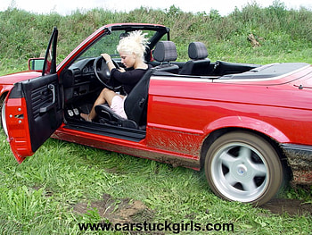 Don't even ask me to get out and push, bmw, girl, car, woman HD wallpaper