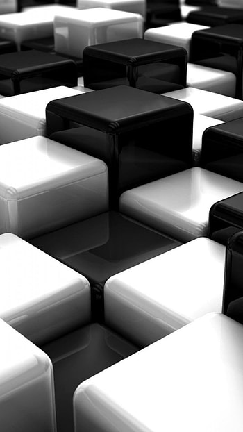 Black And White, Cube HD phone wallpaper