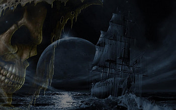 Ghost Ship, Ghost digital art, background HD wallpaper