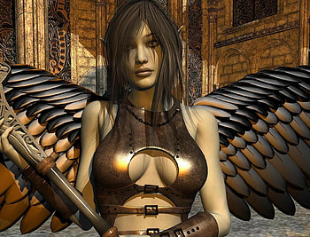 Angel, beautiful, fantasy, 3d HD wallpaper