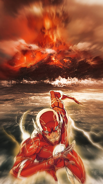 Flash, Volcano, Hero, DC HD phone wallpaper