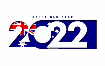 Happy New Year 2022 Australia, white background, Australia 2022, Australia 2022 New Year, 2022 concepts, Australia HD wallpaper