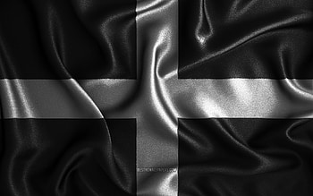 Cornwall flag, , silk wavy flags, english counties, Flag of Cornwall, fabric flags, 3D art, Cornwall, Europe, Counties of England, Cornwall 3D flag, England HD wallpaper