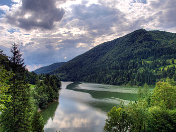 Nature, Rivers, Mountains, Clouds HD wallpaper