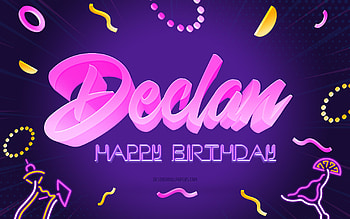 Happy Birtay Declan, , Purple Party Background, Declan, creative art, Happy Declan birtay, Declan name, Declan Birtay, Birtay Party Background HD wallpaper