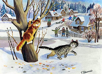 By Tatyana Rodionova, winter, painting, art, snow, tatyana rodionova, tree HD wallpaper