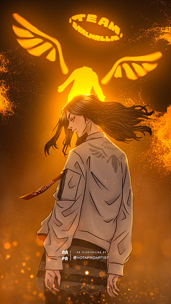 Keisuke Baji, tokyo revengers, sano manjiro, toman, team, revengers, orange, tokyo, mikey, tachibana hinata, hanagaki, chifuyu, tokyo manji gang, takemichi, draken, gangs, manga, walhalla, glow, valhalla HD phone wallpaper