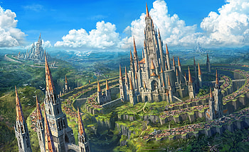 City, Castle, Fantasy, Cloud, Landscape, Castles HD wallpaper