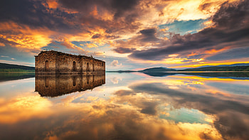 Sky Lake Reflection, nature, reflection, skies, lake, landscape HD wallpaper