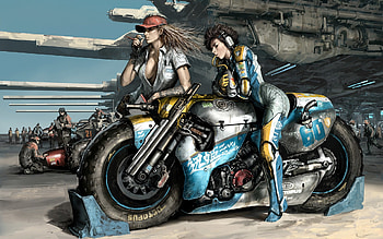 Wipeout Artwork Motorbikes Girls With Bikes Fresh New HD wallpaper
