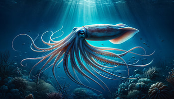 Majestic Underwater Squid - Ocean Life, Animal, squid, underwater HD wallpaper