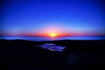 Sea, Nature, Sunset, Sky, Sun, Horizon HD wallpaper
