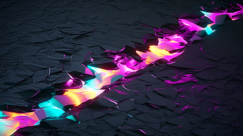 Prismatic Rift — Abstract Black Geometric, Cool, Colorful, Abstract Black, Geometric HD wallpaper