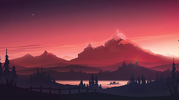 Red Mountains Morning Minimal , artist, artwork, digital-art, minimalism, minimalist, deviantart HD wallpaper