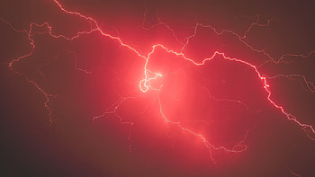Lightning Storm Red Sky , lightning, storm, red, sky, nature HD wallpaper