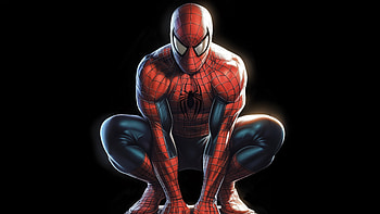 Spiderman Battle Ready In Red, spiderman, superheroes, artwork, digital-art, ai HD wallpaper