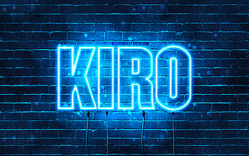 Happy Birtay Kiro, , blue neon lights, Kiro name, creative, Kiro Happy Birtay, Kiro Birtay, popular japanese male names, with Kiro name, Kiro HD wallpaper