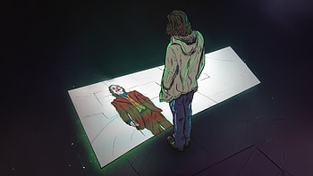 Joker Broken Mirror, joker, supervillain, superheroes, artwork, digital-art, art HD wallpaper