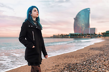 Girl Teal Hair Colour , girls, model HD wallpaper