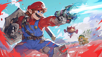 Mario Super Smash Bros - Gaming Action Hero, Mario, Super Smash Bros., video game, fantasy, illustration HD wallpaper