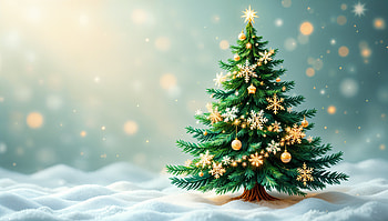 Stunning Christmas Tree - Ultra, christmas tree, snow, ornaments, holiday decor, winter scene HD wallpaper