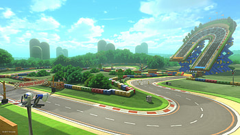 Mario Kart 8 Deluxe – Iconic Rainbow Road Racing View, Mario Kart 8 Deluxe HD wallpaper