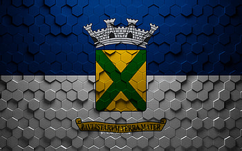 Flag of Santo Andre, honeycomb art, Santo Andre hexagons flag, Santo Andre 3d hexagons art, Santo Andre flag HD wallpaper
