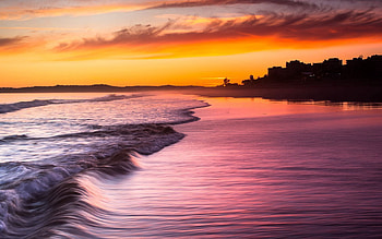 Nature, Water, Sunset, Sea, Waves, City, Shore, Bank, Evening HD wallpaper