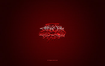Moncton Wildcats, Canadian hockey club, QMJHL, red logo, red carbon fiber background, Quebec Major Junior Hockey, hockey, New Brunswick, Canada, Moncton Wildcats logo HD wallpaper