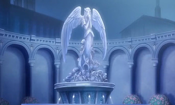 Angel Fountain, angel, beauty, statue, nice, scenery, feather, wing, fountain, wall, water, wings, sweet, water fountain, landscape, garden, beautiful, anime, pretty, lovely HD wallpaper