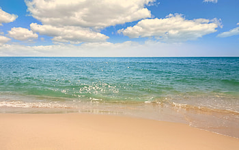 beach, sea, waves, summer travel, beautiful beach, evening, seascape, vacation HD wallpaper