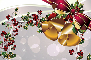 Christmas, bell, background, white, cool HD wallpaper