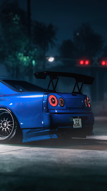 nissan-gtr-34, 34, blue, gtr, gtr34, nissan HD phone wallpaper