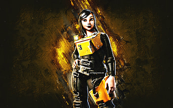 Fortnite Machinist Mina Skin, Fortnite, main characters, yellow stone background, Machinist Mina, Fortnite skins, Machinist Mina Skin, Machinist Mina Fortnite, Fortnite characters HD wallpaper
