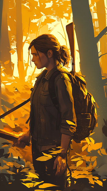 Ellie in the Golden Woods: A Stunning The Last Of Us , video game, The Last Of Us, Ellie (The Last of Us) HD phone wallpaper