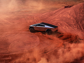 Tesla Cybertruck in Vibrant Ultra, vehicle, Tesla, Tesla Cybertruck HD wallpaper