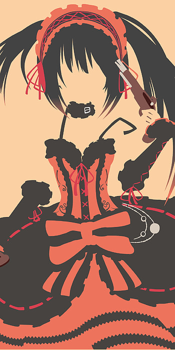 Gothic Minimalist Kurumi Tokisaki — Date A Live , minimalist, Kurumi Tokisaki, Anime, Date A Live, minimalist anime HD phone wallpaper
