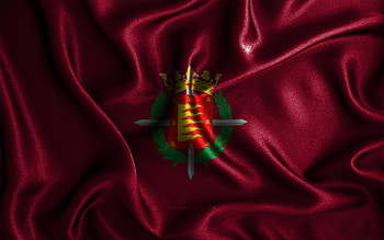 Valladolid flag, , silk wavy flags, spanish cities, Day of Valladolid, Flag of Valladolid, fabric flags, 3D art, Valladolid, cities of Spain, Valladolid 3D flag HD wallpaper
