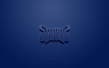 Adelaide Giants, creative 3D logo, blue background, Australian Baseball League, ABF, 3d emblem, Australian Baseball Club, Australia, 3d art, Baseball, Adelaide Giants 3d logo HD wallpaper