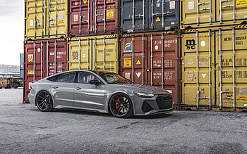 2022, Audi RS7 Sportback, Nardo Gray, , front view, exterior, gray RS7 Sportback, RS7 Sportback tuning, German cars, Audi HD wallpaper