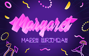 Happy Birtay Margaret, , Purple Party Background, Margaret, creative art, Happy Margaretbirtay, Margaret name, Margaret Birtay, Birtay Party Background HD wallpaper