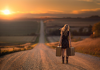 Girl Walking On Alone Road, girls, alone, road, curly-hairs HD wallpaper