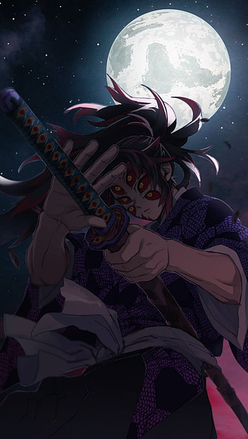 Yoriichi, sword, art, moon, demon HD phone wallpaper