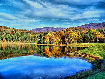 Lake Arrowhead, trees, autumn, sky, lake HD wallpaper